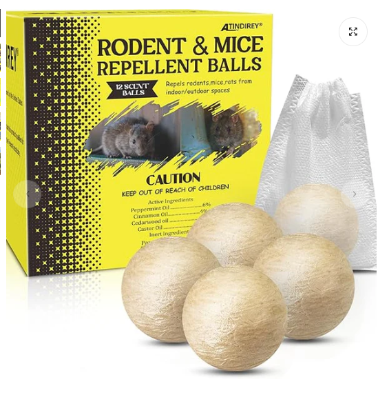 Rodent & Mice Repellent Balls for Longer Lasting Scent- Pack of 10