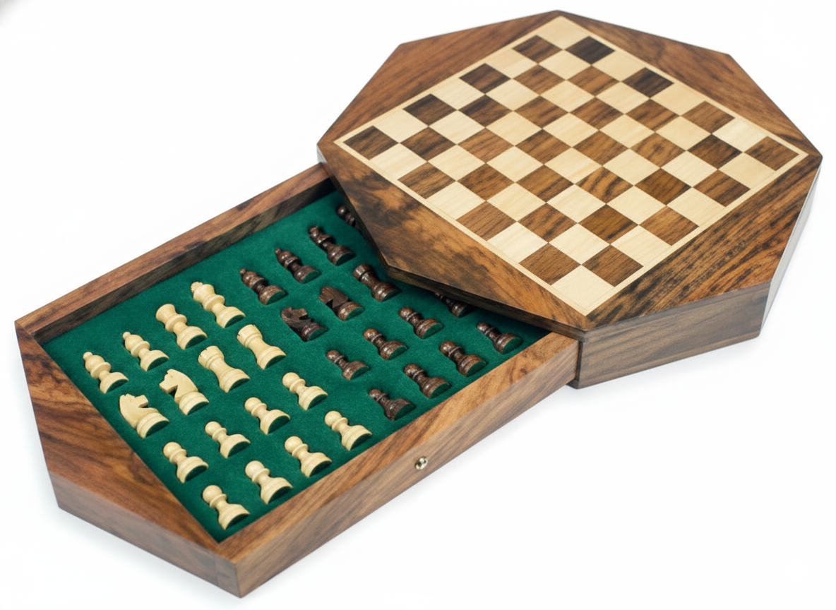 Octagon Wooden Chess