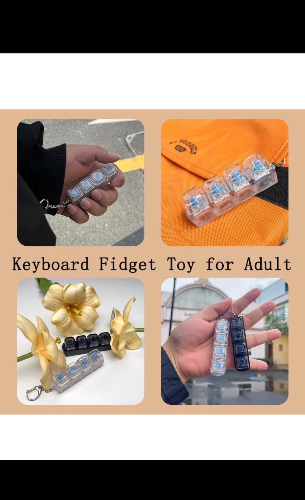 RGB Fidget Keyboard Keychain