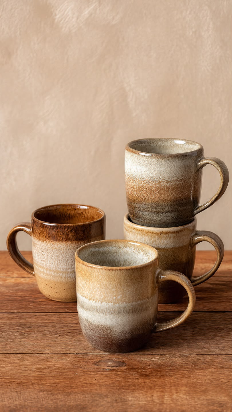 Ceramic Coffee Mug Set (4 Pcs)