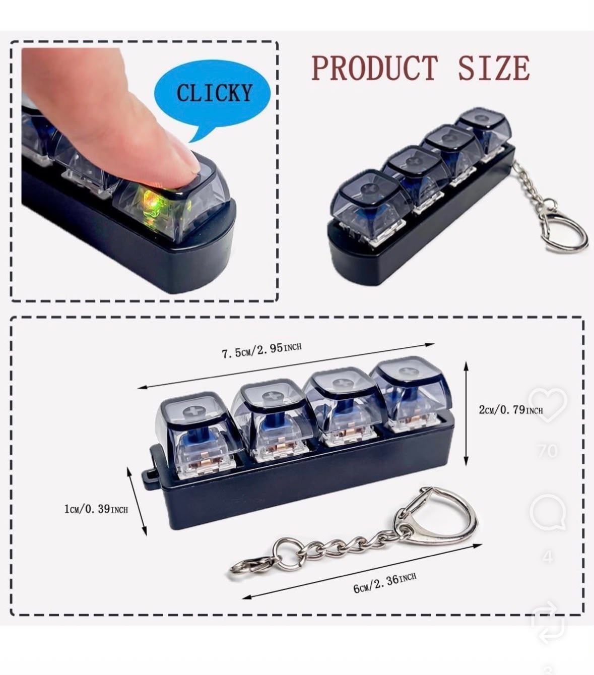 RGB Fidget Keyboard Keychain