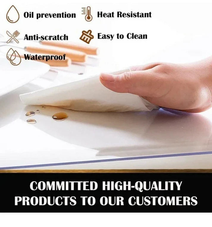 Waterproof Transparent Soft Plastic PVC Sheet 40 mm Tablecloth 5x5 Feet